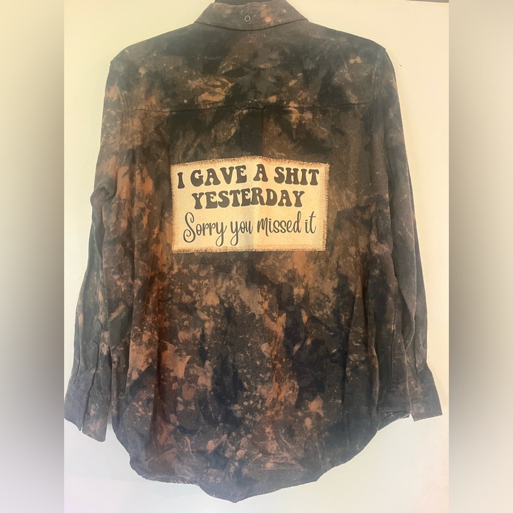 Acid-Washed Flannel with Handmade Patch